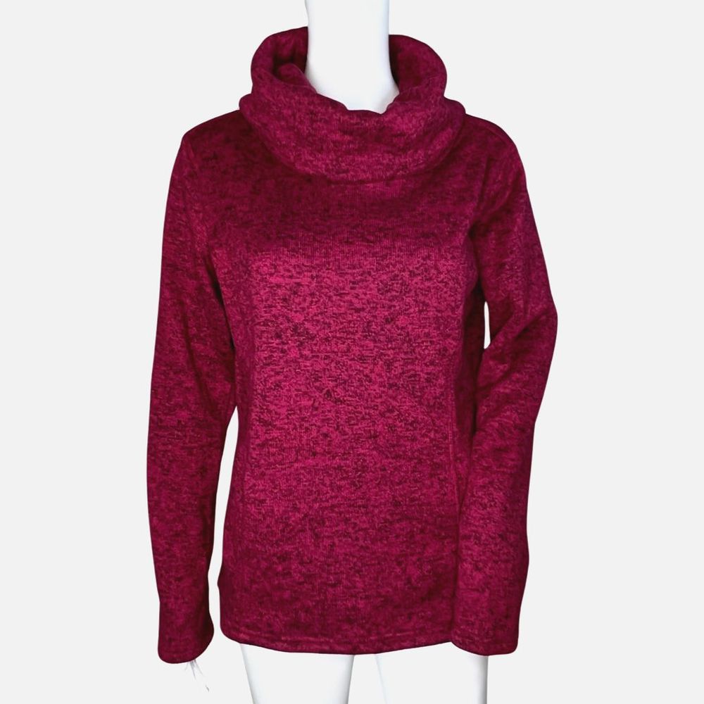 Mountain Warehouse Sweatshirt Women 6 Dark Pink Marled Cowl Neck Cozy Athleisure